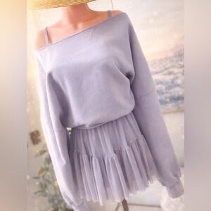 Blogilates Balletcore Mornings & Slow Dreaming Light Off Shoulder Sweatshirt